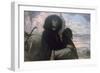 Courbet with His Black Dog, 1842-Gustave Courbet-Framed Giclee Print