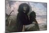 Courbet with His Black Dog, 1842-Gustave Courbet-Mounted Giclee Print