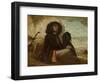 Courbet with His Black Dog, 1842-Gustave Courbet-Framed Giclee Print