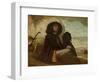 Courbet with His Black Dog, 1842-Gustave Courbet-Framed Giclee Print