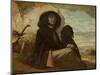 Courbet with His Black Dog, 1842-Gustave Courbet-Mounted Giclee Print