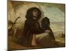 Courbet with His Black Dog, 1842-Gustave Courbet-Mounted Giclee Print