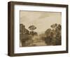 Cours d'eau aux rives boisées ou Impression de crépuscule-Rembrandt van Rijn-Framed Giclee Print