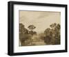 Cours d'eau aux rives boisées ou Impression de crépuscule-Rembrandt van Rijn-Framed Giclee Print