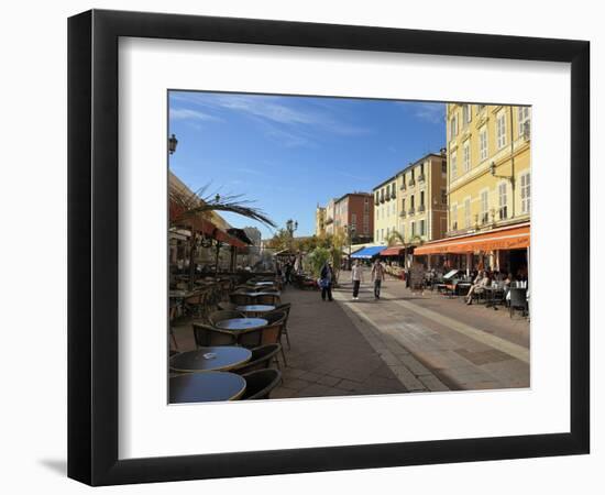 Cours Saleya Market and Restaurant Area, Old Town, Nice, Alpes Maritimes, Provence, Cote D'Azur, Fr-Peter Richardson-Framed Photographic Print