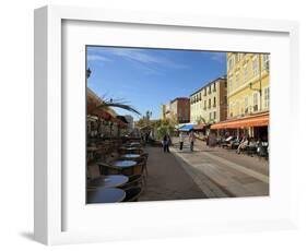 Cours Saleya Market and Restaurant Area, Old Town, Nice, Alpes Maritimes, Provence, Cote D'Azur, Fr-Peter Richardson-Framed Photographic Print