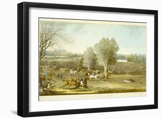 Coursing - a View of Hatfield Park, Engraved by James Pollard (1797-1867)-James Pollard-Framed Giclee Print