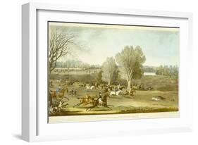Coursing - a View of Hatfield Park, Engraved by James Pollard (1797-1867)-James Pollard-Framed Giclee Print