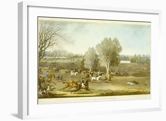 Coursing - a View of Hatfield Park, Engraved by James Pollard (1797-1867)-James Pollard-Framed Giclee Print