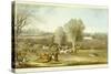 Coursing - a View of Hatfield Park, Engraved by James Pollard (1797-1867)-James Pollard-Stretched Canvas