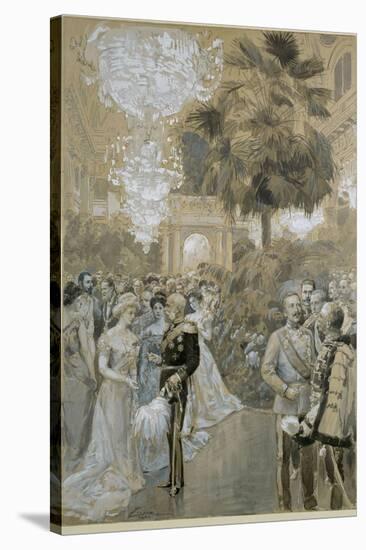 Court ball at the Vienna " Hofburg", the town palace of the Emperors of Austria-Hungary.-Wilhelm Gause-Stretched Canvas