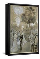 Court ball at the Vienna " Hofburg", the town palace of the Emperors of Austria-Hungary.-Wilhelm Gause-Framed Stretched Canvas