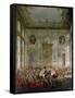 Court Banquet in the Great Antechamber of the Hofburg Palace, Vienna-Martin van Meytens-Framed Stretched Canvas