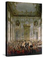 Court Banquet in the Great Antechamber of the Hofburg Palace, Vienna-Martin van Meytens-Stretched Canvas