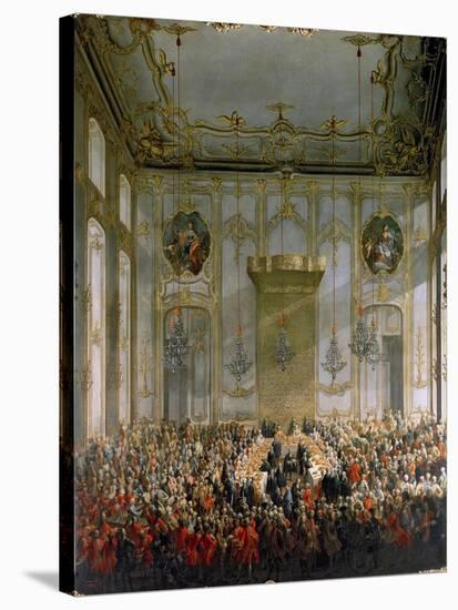 Court Banquet in the Great Antechamber of the Hofburg Palace, Vienna-Martin van Meytens-Stretched Canvas