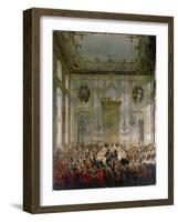 Court Banquet in the Great Antechamber of the Hofburg Palace, Vienna-Martin van Meytens-Framed Giclee Print