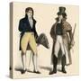 Court Costume and Man Coat and Cane, First Empire, circa 1800 - Court Dress and Man in Garrick, Fre-null-Stretched Canvas