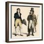 Court Costume and Man Coat and Cane, First Empire, circa 1800 - Court Dress and Man in Garrick, Fre-null-Framed Giclee Print