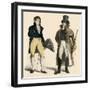 Court Costume and Man Coat and Cane, First Empire, circa 1800 - Court Dress and Man in Garrick, Fre-null-Framed Giclee Print