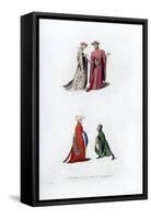 Court Dress, 14th Century-Henry Shaw-Framed Stretched Canvas