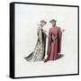 Court Dress, 14th Century-Henry Shaw-Framed Stretched Canvas