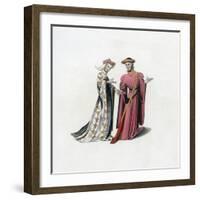 Court Dress, 14th Century-Henry Shaw-Framed Giclee Print