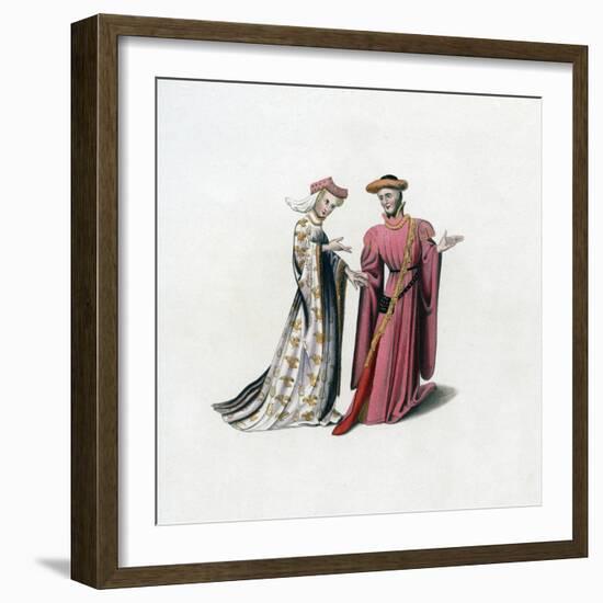 Court Dress, 14th Century-Henry Shaw-Framed Giclee Print