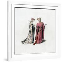 Court Dress, 14th Century-Henry Shaw-Framed Giclee Print