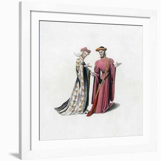 Court Dress, 14th Century-Henry Shaw-Framed Giclee Print