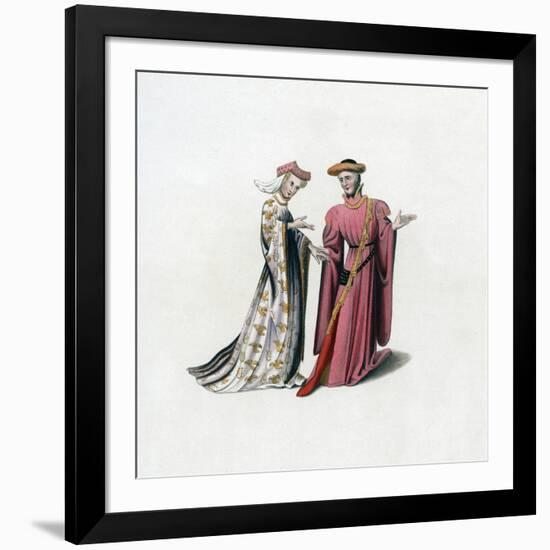 Court Dress, 14th Century-Henry Shaw-Framed Giclee Print