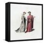 Court Dress, 14th Century-Henry Shaw-Framed Stretched Canvas