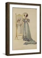 Court Dress, Fashion Plate from Ackermann's Repository of Arts (Coloured Engraving)-English-Framed Giclee Print