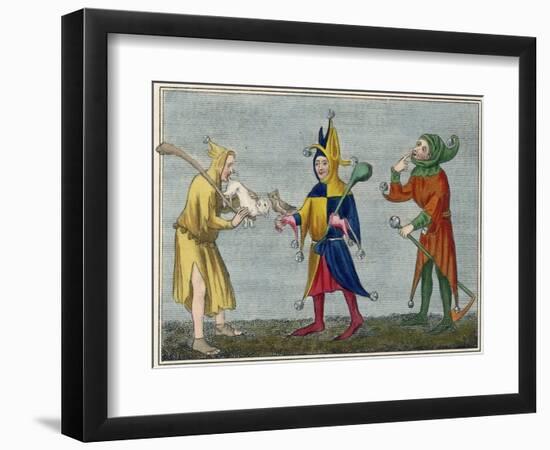 Court Jesters of the 14th Century-Joseph Strutt-Framed Photographic Print