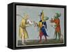 Court Jesters of the 14th Century-Joseph Strutt-Framed Stretched Canvas