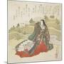 Court Lady and Two Rabbits, January 1831-Utagawa Toyokuni-Mounted Giclee Print