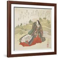 Court Lady and Two Rabbits, January 1831-Utagawa Toyokuni-Framed Giclee Print