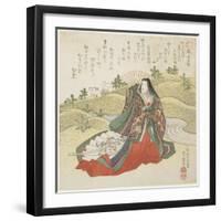 Court Lady and Two Rabbits, January 1831-Utagawa Toyokuni-Framed Giclee Print