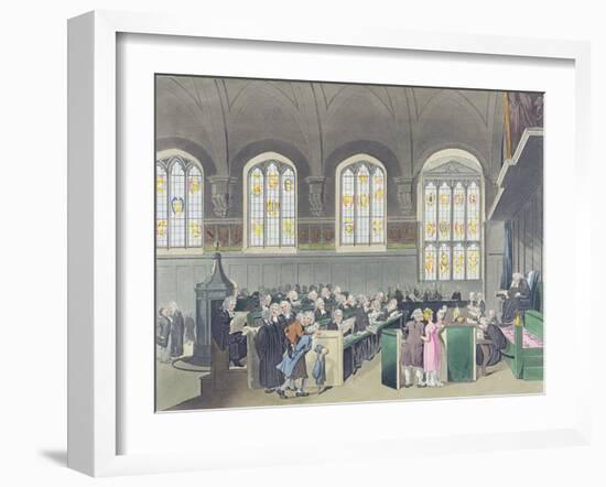 Court of Chancery, Lincoln's Inn Hall, Engraved by Constantine Stadler (Fl.1780-1812), 1808-T. Rowlandson-Framed Giclee Print