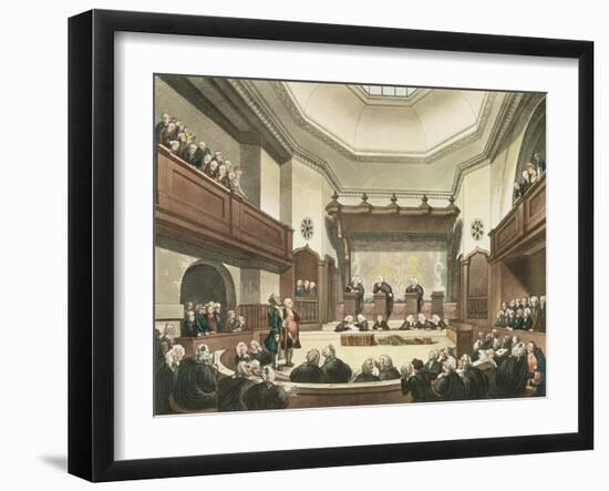 Court of Common Pleas, Westminster Hall, from The Microcosm of London, Engraved by J. C. Stadler-Thomas Rowlandson-Framed Giclee Print