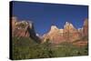 Court of Patriarchs, Abraham Peak, Isaac Peak, Mt Moroni and Jacob Peak, Zion Nat'l Pk, Utah, USA-Peter Barritt-Stretched Canvas