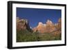 Court of Patriarchs, Abraham Peak, Isaac Peak, Mt Moroni and Jacob Peak, Zion Nat'l Pk, Utah, USA-Peter Barritt-Framed Photographic Print