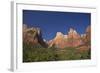 Court of Patriarchs, Abraham Peak, Isaac Peak, Mt Moroni and Jacob Peak, Zion Nat'l Pk, Utah, USA-Peter Barritt-Framed Photographic Print