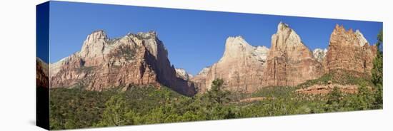 Court of Patriarchs, Abraham Peak, Isaac Peak, Mt Moroni and Jacob Peak, Zion Nat'l Pk, Utah, USA-Peter Barritt-Stretched Canvas