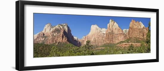 Court of Patriarchs, Abraham Peak, Isaac Peak, Mt Moroni and Jacob Peak, Zion Nat'l Pk, Utah, USA-Peter Barritt-Framed Photographic Print