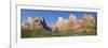 Court of Patriarchs, Abraham Peak, Isaac Peak, Mt Moroni and Jacob Peak, Zion Nat'l Pk, Utah, USA-Peter Barritt-Framed Photographic Print