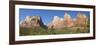 Court of Patriarchs, Abraham Peak, Isaac Peak, Mt Moroni and Jacob Peak, Zion Nat'l Pk, Utah, USA-Peter Barritt-Framed Photographic Print