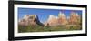 Court of Patriarchs, Abraham Peak, Isaac Peak, Mt Moroni and Jacob Peak, Zion Nat'l Pk, Utah, USA-Peter Barritt-Framed Photographic Print