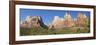 Court of Patriarchs, Abraham Peak, Isaac Peak, Mt Moroni and Jacob Peak, Zion Nat'l Pk, Utah, USA-Peter Barritt-Framed Photographic Print