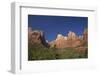 Court of Patriarchs, Abraham Peak, Isaac Peak, Mt Moroni and Jacob Peak, Zion Nat'l Pk, Utah, USA-Peter Barritt-Framed Photographic Print