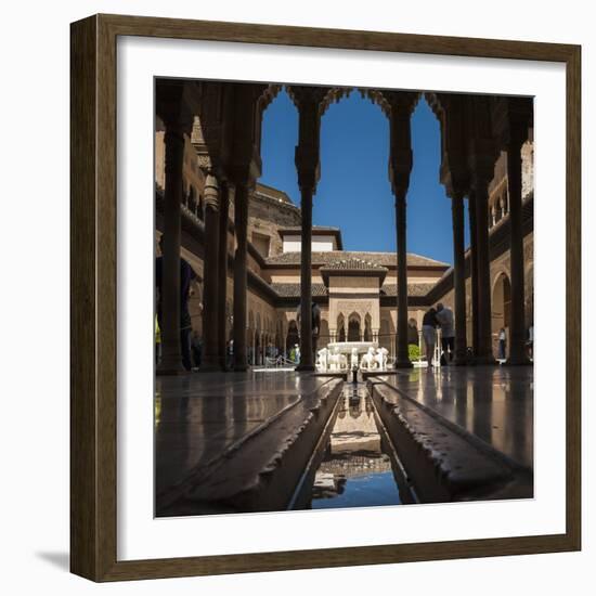 Court of the Lions, Alhambra, Granada, Province of Granada, Andalusia, Spain-Michael Snell-Framed Photographic Print